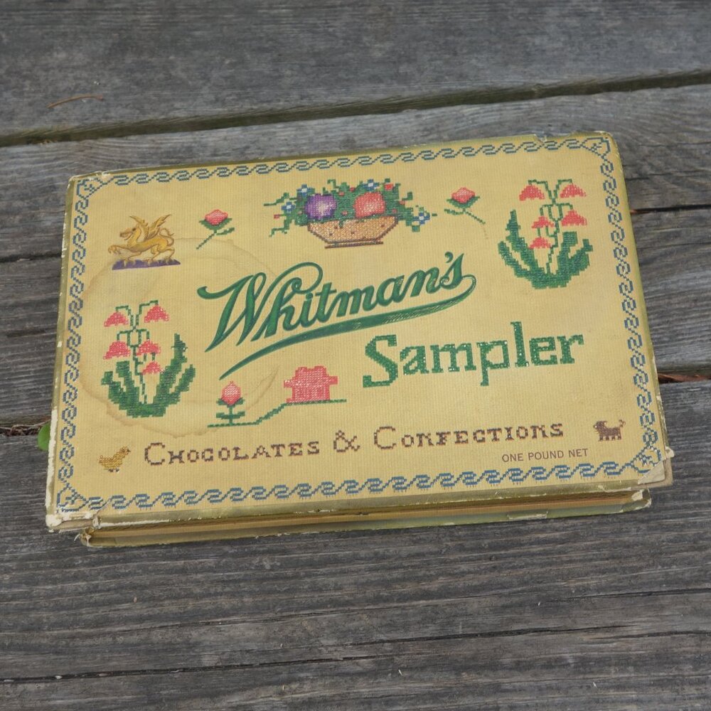 Vintage Whitman's Sampler Chocolates & Confections Empty Box